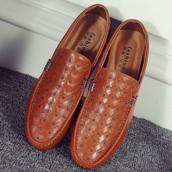 Ανδρικά  μοκασίνια από τεχνητό δέρμα  - Τρία μοντέλα σε λευκό, μαύρο και καφέ χρώμα