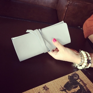 Дамски портфейл от изкуствена кожа в бял,зелен,син и кафяв цвят