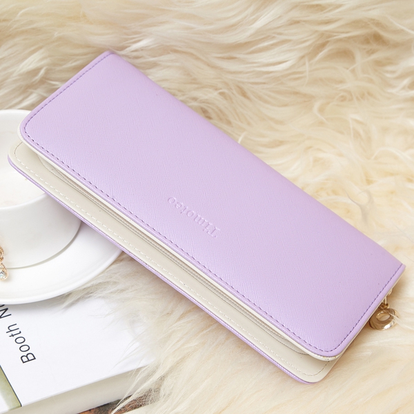 Дамски портфейл в зелен,лилав,розов и черен цвят