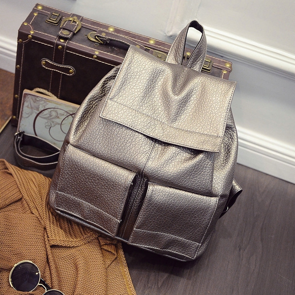 Дамска раница ежедневна в цикламено, черно, сиво  и кафяво