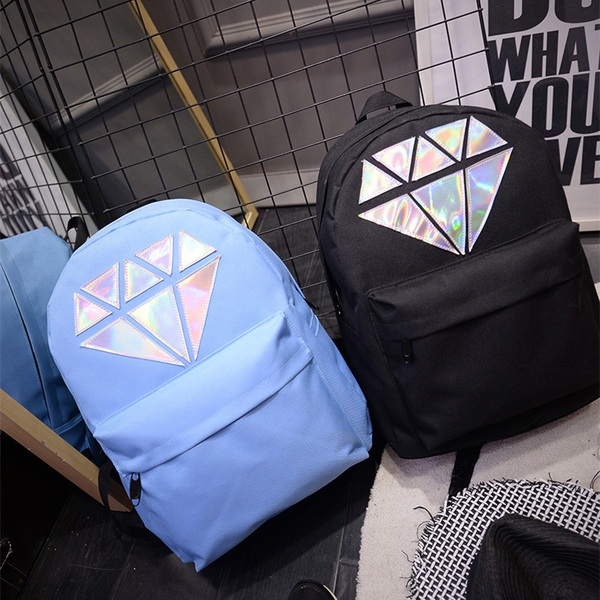 Дамска диамантена раница - лилав , син, светло син, розов и черен цвят