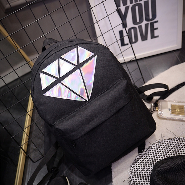 Дамска диамантена раница - лилав , син, светло син, розов и черен цвят