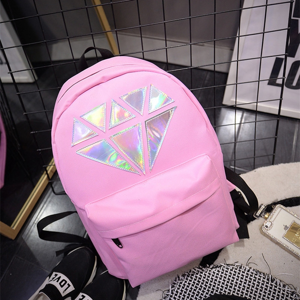 Дамска диамантена раница - лилав , син, светло син, розов и черен цвят