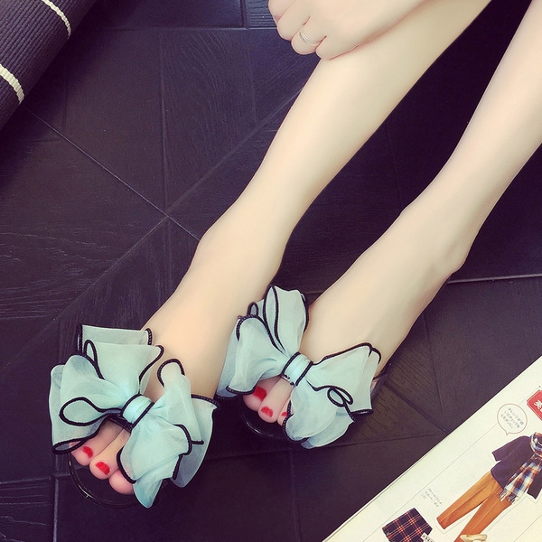 παπούτσια από σιλικόνη με έγχρωμη κορδέλα