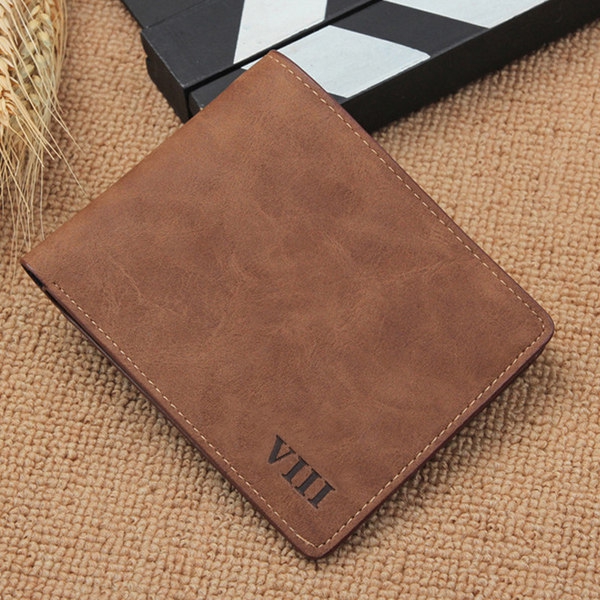 Мъжки портфейл от изкуствена кожа в кафяв,черен и бял цвят