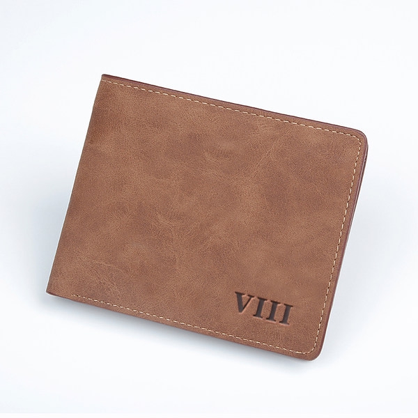 Мъжки портфейл от изкуствена кожа в кафяв,черен и бял цвят