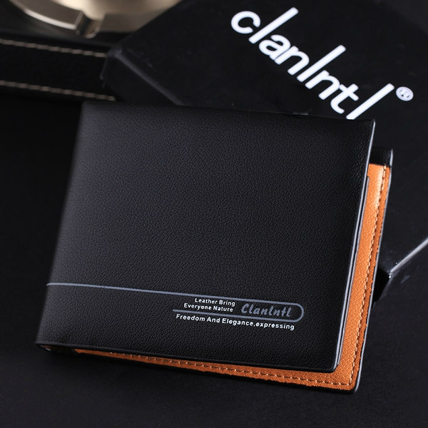 Πορτοφόλια των ανδρών σε τεχνητό δέρμα σε καφέ και μαύρο - 2 μοντέλα.