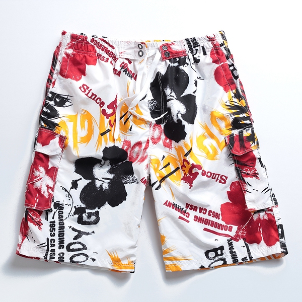 Ριγέ αρσενικό σορτς τύπου μαγιό με δεσμούς - 7 μοντέλα