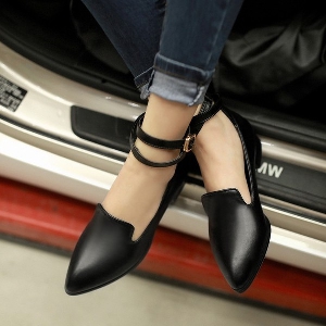 Дамски отворени обувки с дълга каишка  в - черен, кафяв или винен цвят