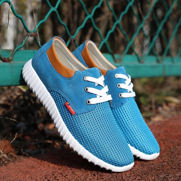 Мъжки мрежести маратонки - пролетни и летни - 6 моделав син, бежов и сив цвят 