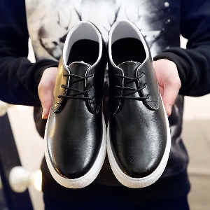 Мъжки пролетни обувки от изкуствена кожа - 6 модела - черни, сиви, бели и кафяви