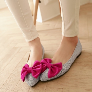 Дамски свежи ежедневни обувки с голяма цветна панделка
