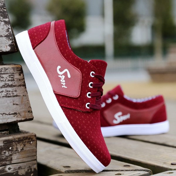  Ανδρικά παπούτσια ανθεκτική  για την άνοιξη και το φθινόπωρο - τρία χρώματα - μαύρο, κόκκινο και μπλε