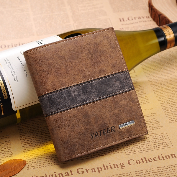 Ανδρικό πορτοφόλι σε τεχνητό δέρμα  σε καφέ και γκρι - 5 μοντέλα