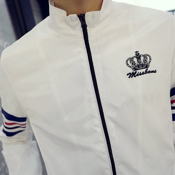 Ανδρικό λεπτό μπουφάν με μακριά μανίκια -  για την άνοιξη και το φθινόπωρο - 4 μοντέλα - άσπρο, μαύρο, κίτρινο και μπλε