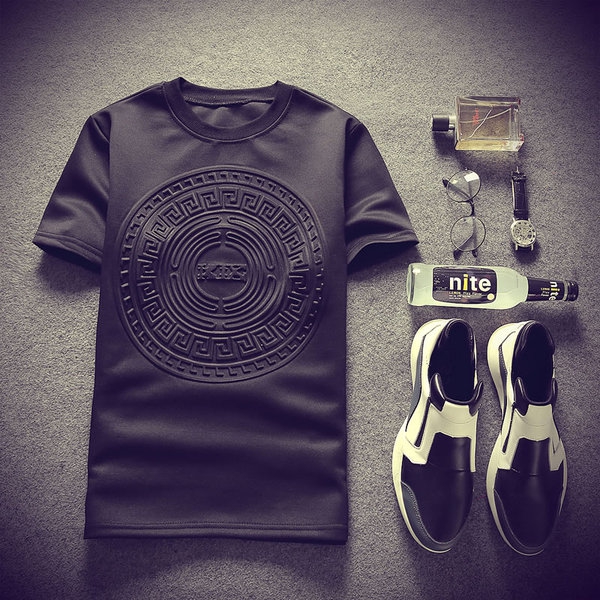 Мъжки летни тениски с къс ръкав в три цвята 