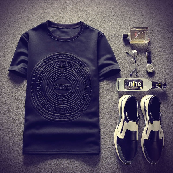 Мъжки летни тениски с къс ръкав в три цвята 