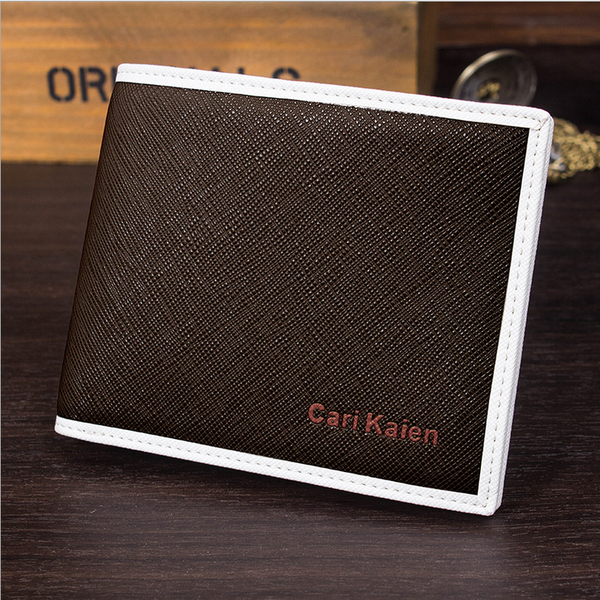 Πορτοφόλι των ανδρών σε μπλε, μαύρο, καφέ και μπεζ - 4 μοντέλα