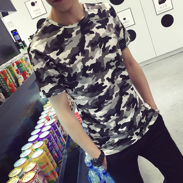 Летни мъжки камуфлажни тениски с къс ръкав - два модела