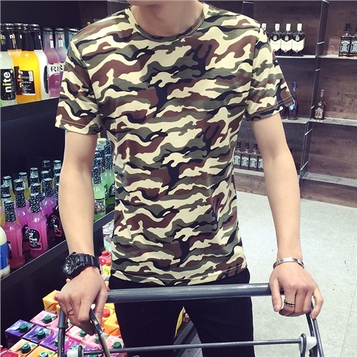 Летни мъжки камуфлажни тениски с къс ръкав - два модела