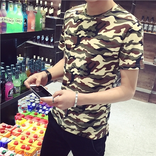 Летни мъжки камуфлажни тениски с къс ръкав - два модела