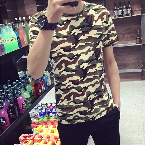Летни мъжки камуфлажни тениски с къс ръкав - два модела