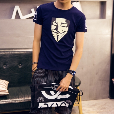 αντρικά πουκάμισα με κοντά μανίκια εικόνα της μάσκας από την ταινία «V for Vendetta»