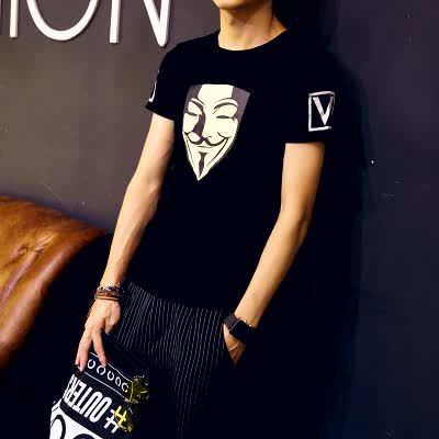 αντρικά πουκάμισα με κοντά μανίκια εικόνα της μάσκας από την ταινία «V for Vendetta»