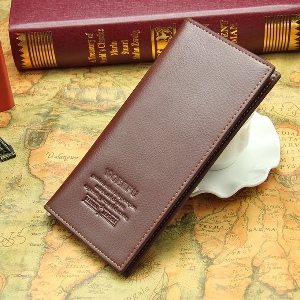 Мъжки портфейл от изкуствена кожа в 2 цвят - черен и кафяв