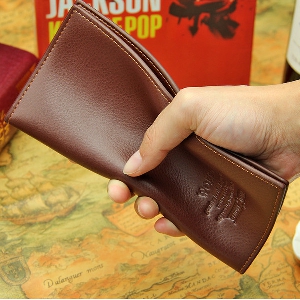 Мъжки портфейл от изкуствена кожа в 2 цвят - черен и кафяв