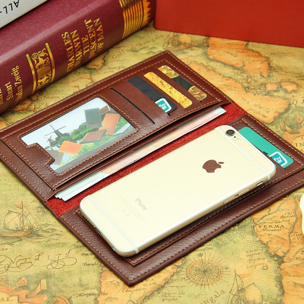 Ανδρικό πορτοφόλι σε τεχνητό δέρμα σε δύο χρώματα - μαύρο και καφέ