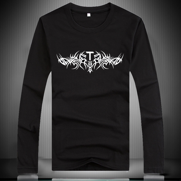 Ανδρικά πουκάμισα με μακριά μανίκια - μαύρο και άσπρο - με επιγραφές των Linkin Park και κορυφαία κινούμενα μοντέλα