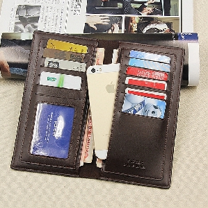 Мъжки портфейл от изкуствена кожа - черен и кафяв