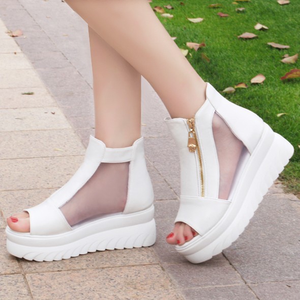 Κυρίες φανταχτερό παπούτσια πλατφόρμα: Λευκό και Μαύρο