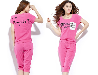 Дамски комплект за летният сезон - няколко модела с къс и дълъг ръкав, с къси и дълги панталони - черен, розов, син