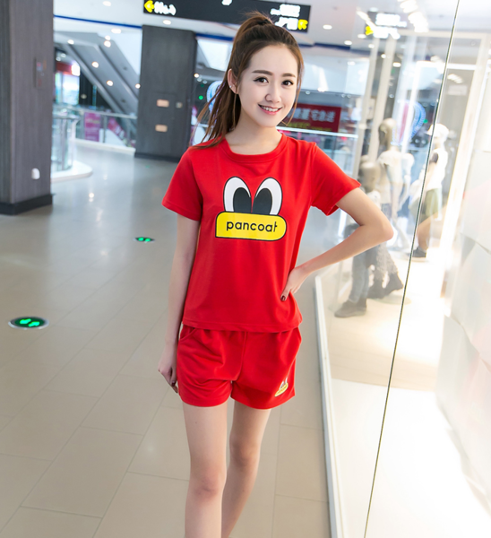 Дамски летен комплект в различни цветове - с къси панталонки и къс ръкав