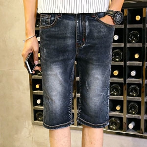 Къси еластични дънкови мъжки панталони  тип слим - 5 модела 