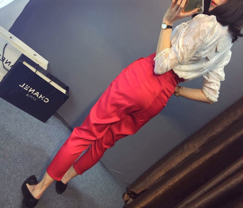 Γυναικεία παντελόνια για την άνοιξη 7/8  με υψηλή μέση.