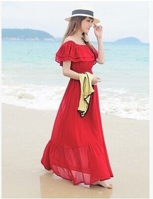 Дамска шифонена рокля на цветя