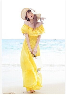 Дамска шифонена рокля на цветя