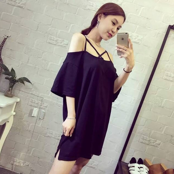 Дамска лятна рокля с паднал ръкав