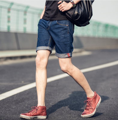 Къси мъжки панталони тип слим изработени от деним - 2 модела 