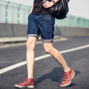 Къси мъжки панталони тип слим изработени от деним - 2 модела 