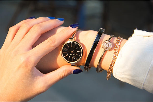 Дамски часовник гривна два цвята