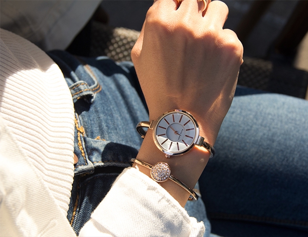 Дамски часовник гривна два цвята