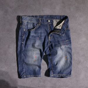 Мъжки къси панталони от деним тип слим - 2 модела 