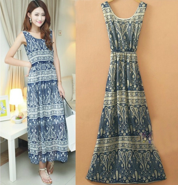 Лятна шифонена рокля за плаж и топлите летни дни