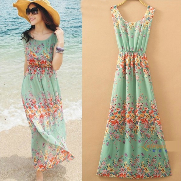 Лятна шифонена рокля за плаж и топлите летни дни