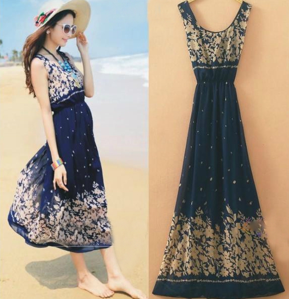 Лятна шифонена рокля за плаж и топлите летни дни