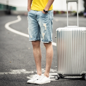 Летни мъжки тънки дънкови  къси панталони - 7 модела 